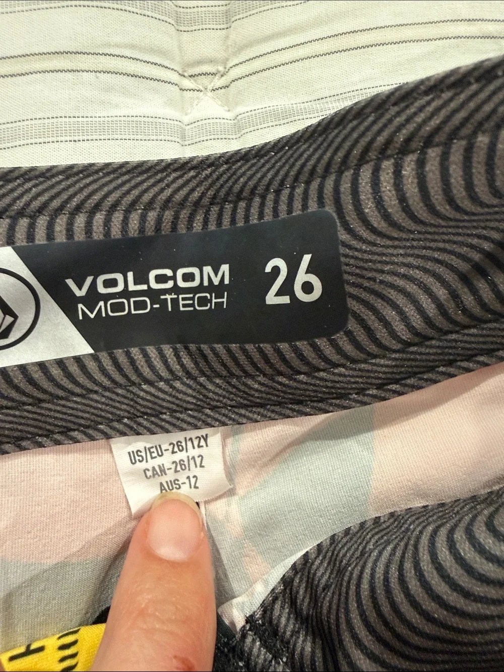 Volcom Boys Multicolor Gradient Geo Swim Trunks - Black/Orange/Yellow/Green/Blue